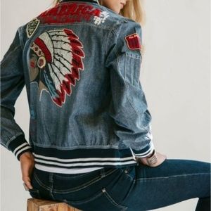 Double D Ranch Vanishing Breed Denim Bomber Large